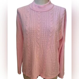 Alia Womens Mock Turtleneck Sweater Size L Petite